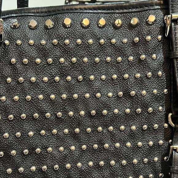 Michael Kors Black Studded Tote - Picture 6 of 15